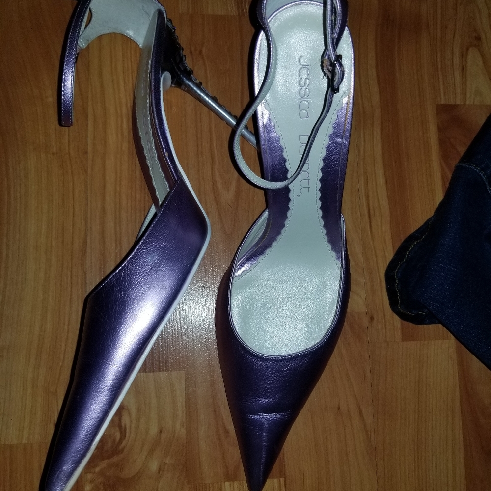 Exquisite Metallic Jessica Bennett Evening Shoes